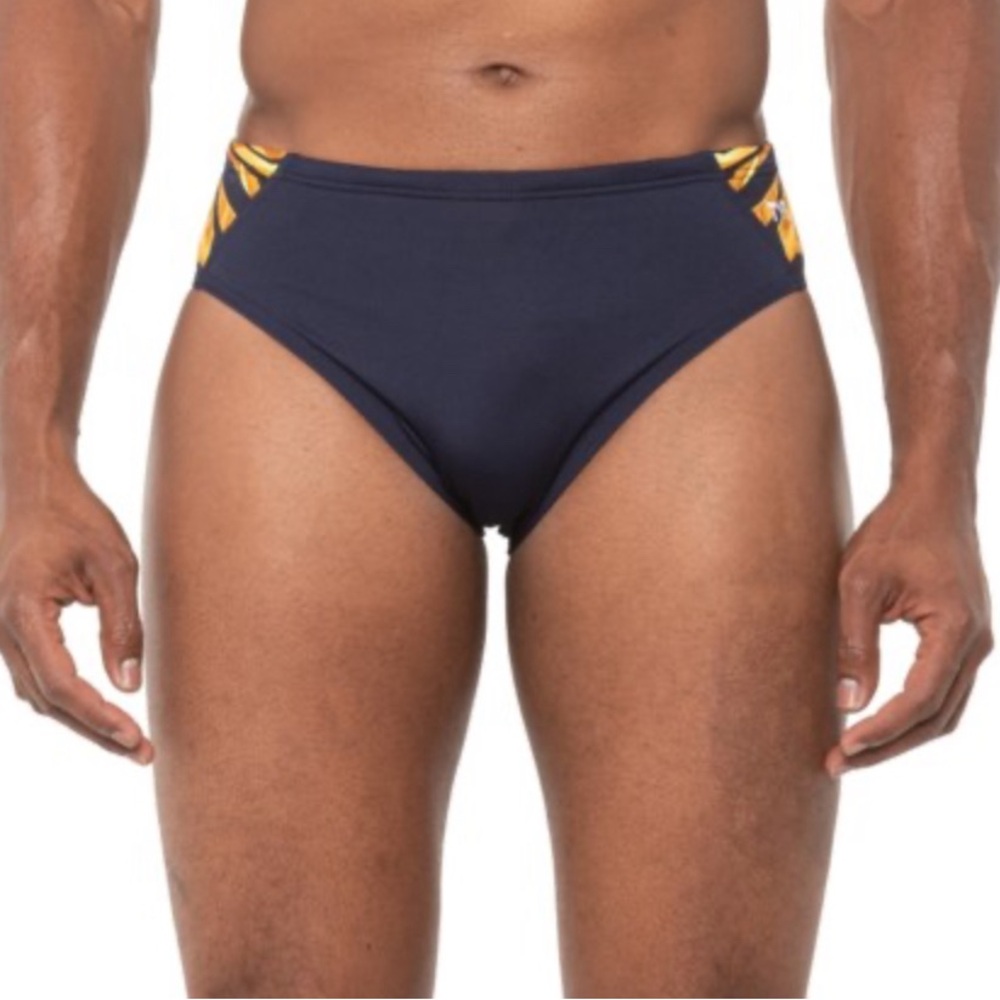 NWT- TYR Mens ‘Bravos Blade Splice’ UPF50+ Racer Swim Brief